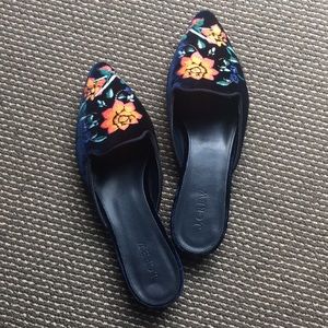 J. Crew velvet sliders